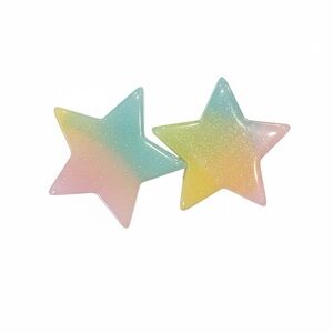 Boutique $10 NEW Glitter Pastel Star Earrings
